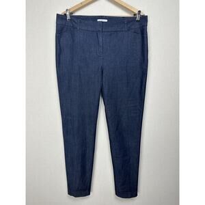 New York & Company Stretch Pants Blue Dark Wash Size 14 Average Preppy Classic